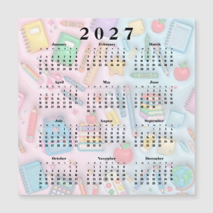 Kalender 2027 Schule Magnetkarte