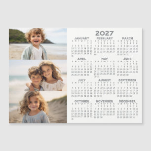 Kalender - 3 Fotos - Basic Grey White Magnet