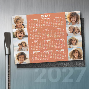 Kalender - 8 Fotos Basic Terra Cotta White Magnet