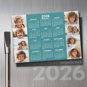 Kalender - 8 Fotos Grundlegendes blaues Magnet