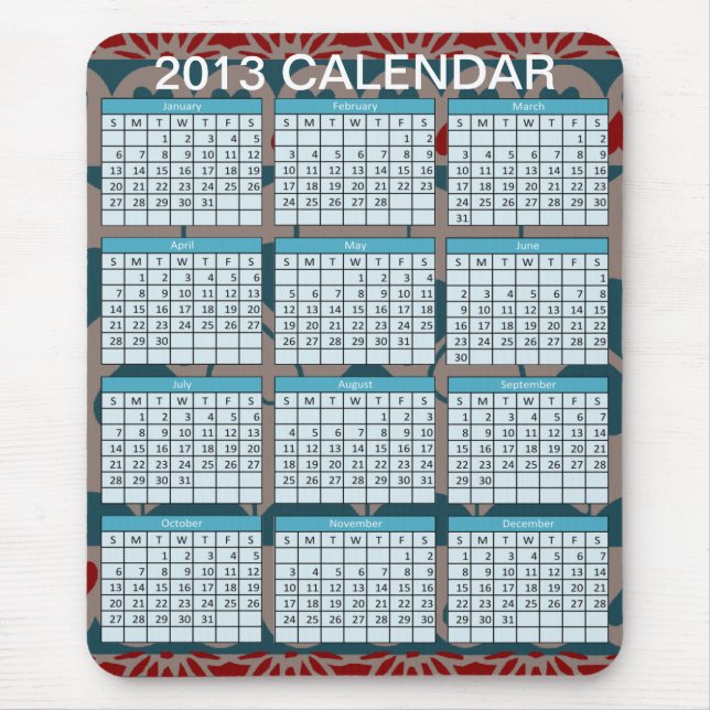 Kalender auf einem Mousepad (Vorne)