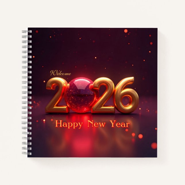 Kalender Begrüßung 2026 Neues Jahr Notizbuch (Vorderseite)