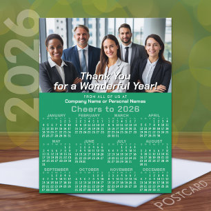 Kalender - Danke für das große Jahr - Grünes Gesch Feiertagspostkarte