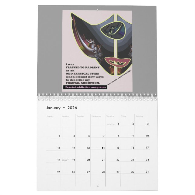 Kalender der Fraktalsucht-Anagramme 2008 (Jan 2026)