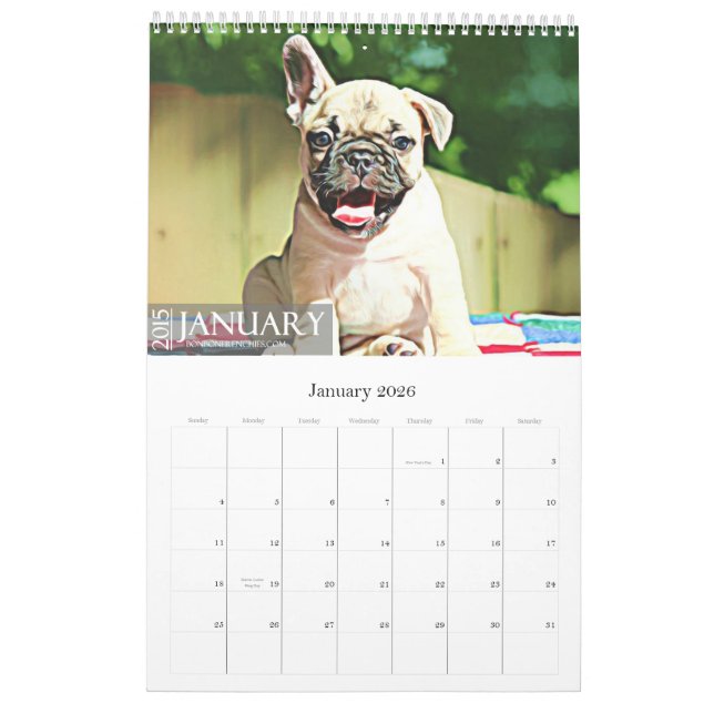 KALENDER DER FRANZÖSISCHEN BULLDOGGEN-2015 (Jan 2026)
