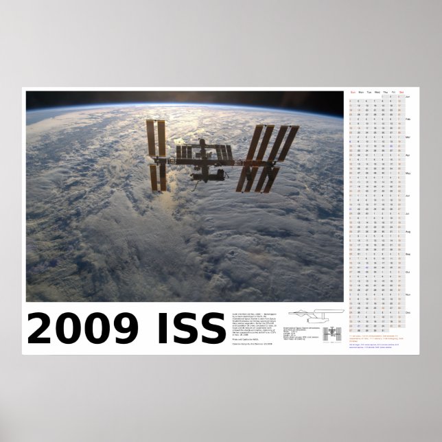 Kalender der Internationalen Raumstation 2009 Poster (Vorne)