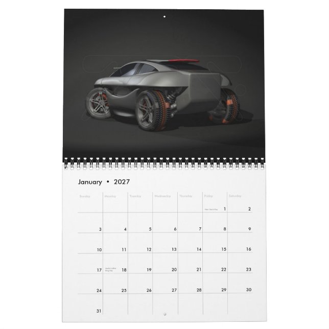 Kalender der Konzept-Auto-2008 (Jan 2027)