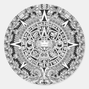 Kalender der Maya 12.21.2012 Aztec Runder Aufkleber
