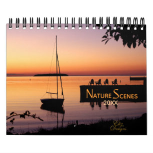 Kalender der Naturszenen Bearbeitbarer Jahrestex
