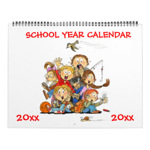 Kalender des großen roten Schuljahres für Kinder