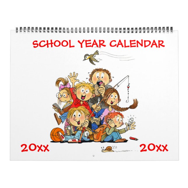 Kalender des großen roten Schuljahres für Kinder (Titelbild)