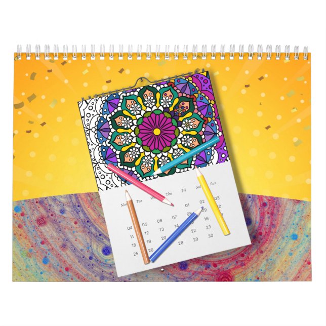 Kalender - DIY Coloring Mandala Kunst - (Titelbild)