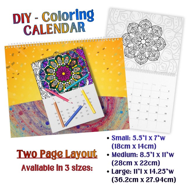 Kalender - DIY Coloring Mandala Kunst - (Von Creator hochgeladen)