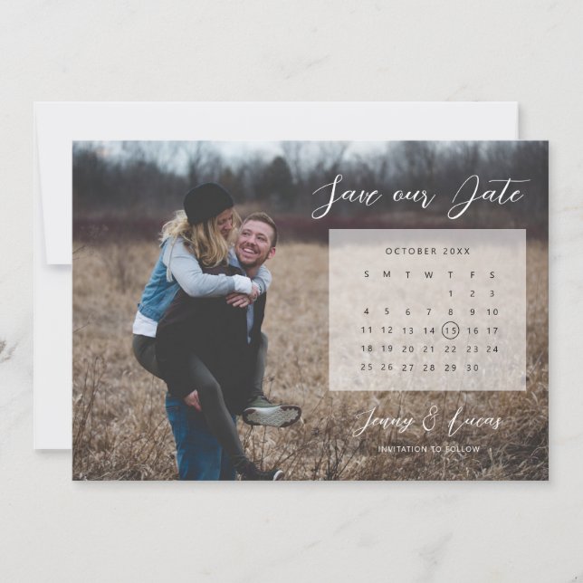 Kalender Foto Save the Date Einladung (Vorderseite)