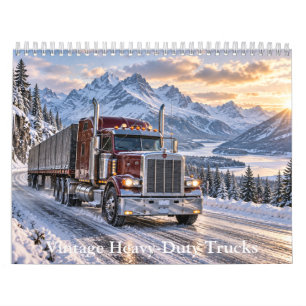 Kalender für alte Lastwagen mit schwerer Last