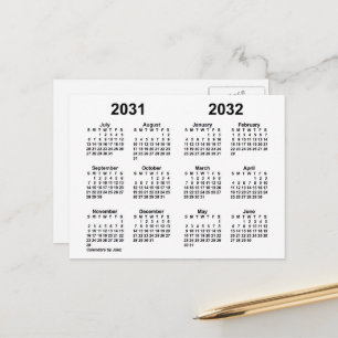 Kalender für das Schuljahr 2031-2032 von Janz Postkarte