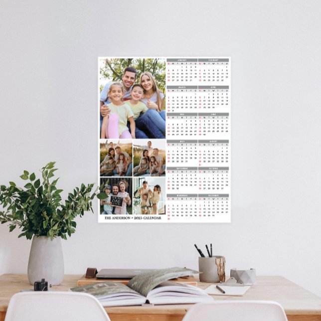 Kalender für kundenspezifische Fotos der Neujahrsf Poster (Personalize 2025 with our custom photo calendar poster—display favorite photos and stay organized.)
