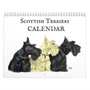 Kalender für Rad- und Schwarze SCOTTIES