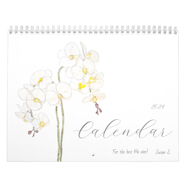 Kalender für weiße Blume 2024 (Titelbild)