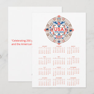 Kalender Glückwunsch Geburtstag USA 250 Feiertagskarte