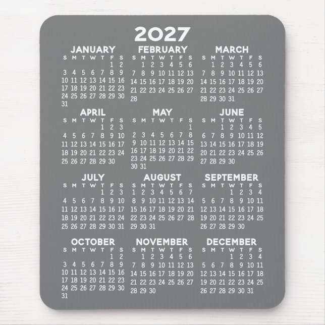 Kalender - grauer Hintergrund - Vertikal Mousepad (Vorne)