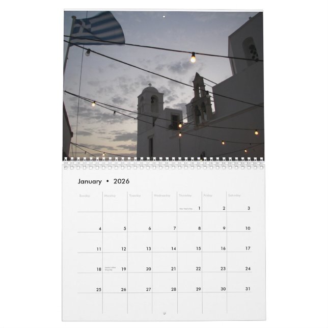Kalender - griechische Inseln (Jan 2026)