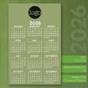 Kalender - Grundlegende grüne Weiße Minimalwerte Briefpapier