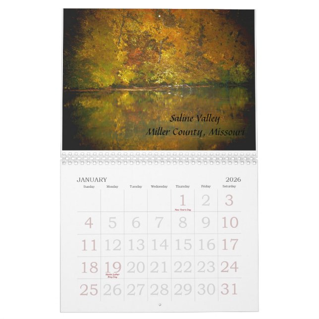 Kalender-Herbst im Ozarks Kalender (Jan 2026)