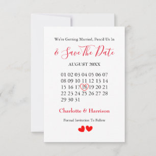 Kalender Herz Hochzeit Termin merken Save The Date