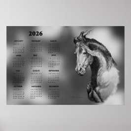 Kalender, jährliches Poster eines schönen Hengstes