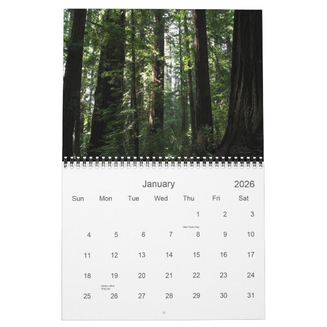 Kalender Kalifornien-Rothölzer 2012 (Jan 2026)