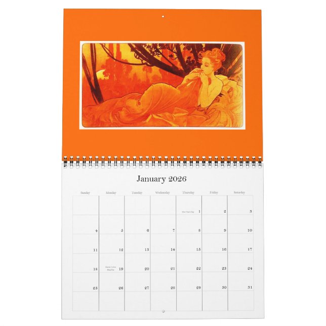 Kalender-Klassisch/Vintag-Alphonse Mucha Kalender (Jan 2026)