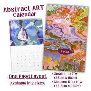 Kalender lang - farbenfrohe abstrakte Kunst - 