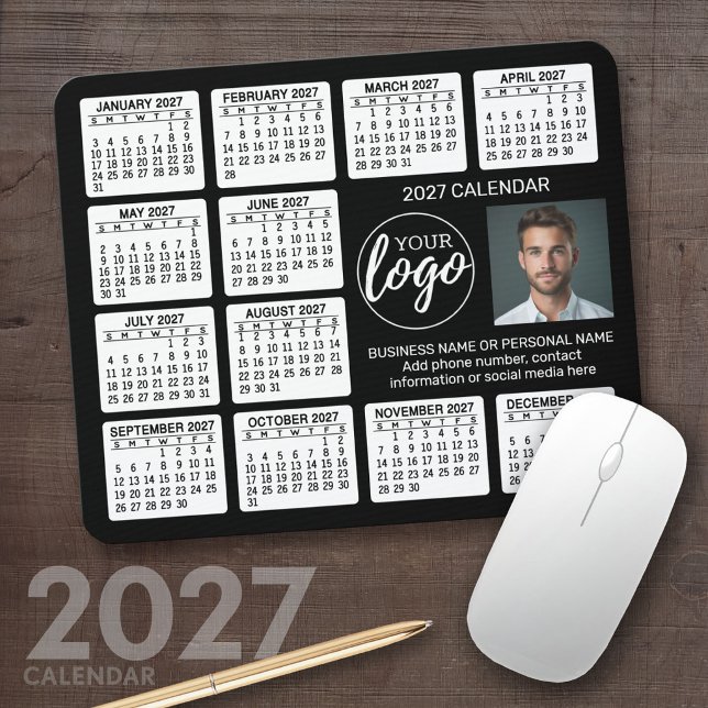 Kalender - Logo, Foto Mousepad (2027 Calendar Mousepad)