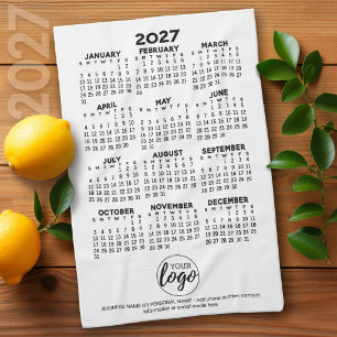 Kalender - Logo, Geschäftswerbung Geschirrtuch