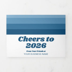 Kalender - Logo - Navy Retro Streifen Geschäft Dreifach Gefaltete Urlaubskarte