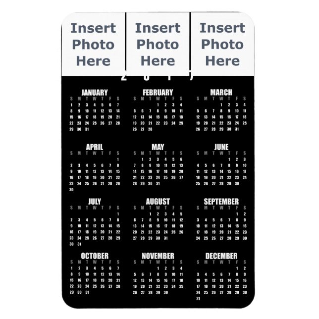 Kalender-Magnet 2017 - Vorlage für die FotoCollage Magnet (Vertikal)