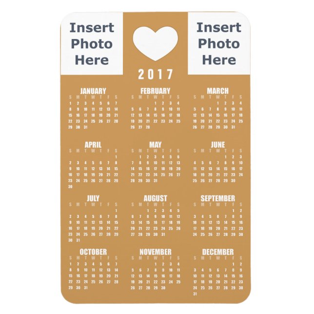 Kalender-Magnet 2017 - Vorlage für die Liebe-FotoC Magnet (Vertikal)