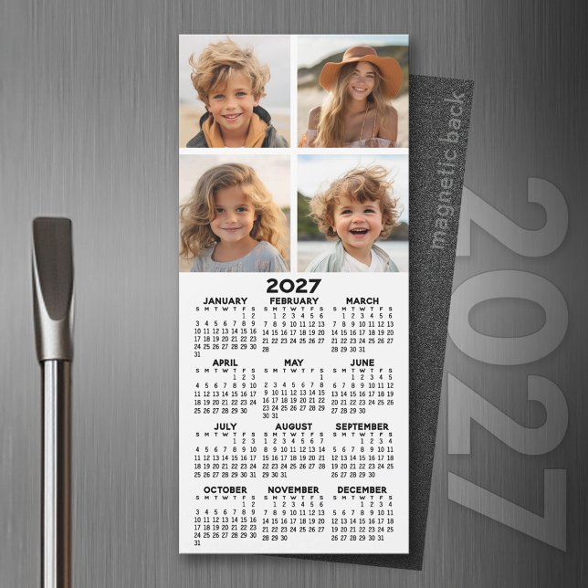 Kalender mit 4 Fotomaterial - Modern Magnet (2027 Magnet Calendar)