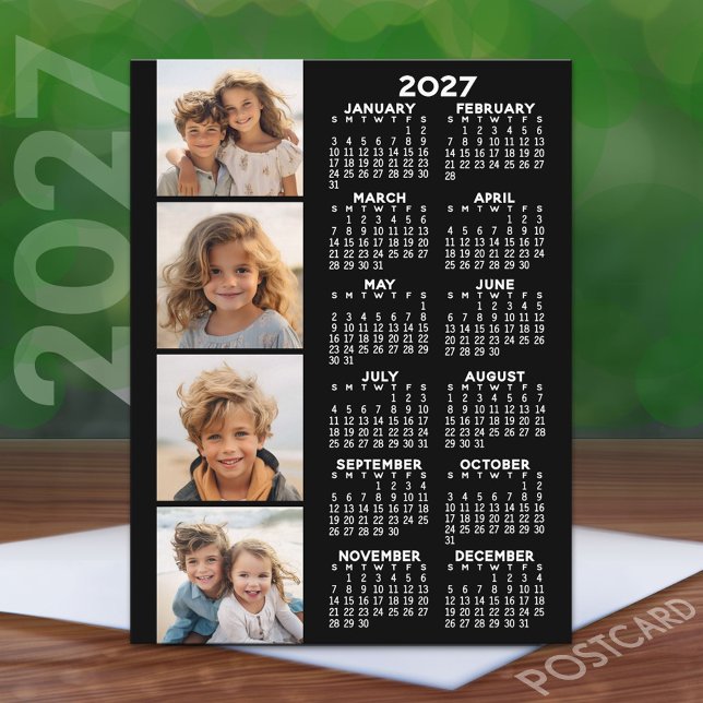 Kalender mit 4 Fotomaterial Postkarte (2027 Calendar on a Postcard)
