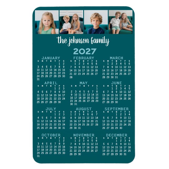 Kalender mit 4 Fotos Magnet (Vertikal)
