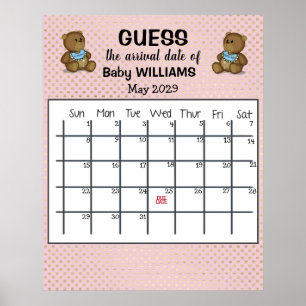 Kalender mit Bärenposter zum Erraten des voraussic Poster