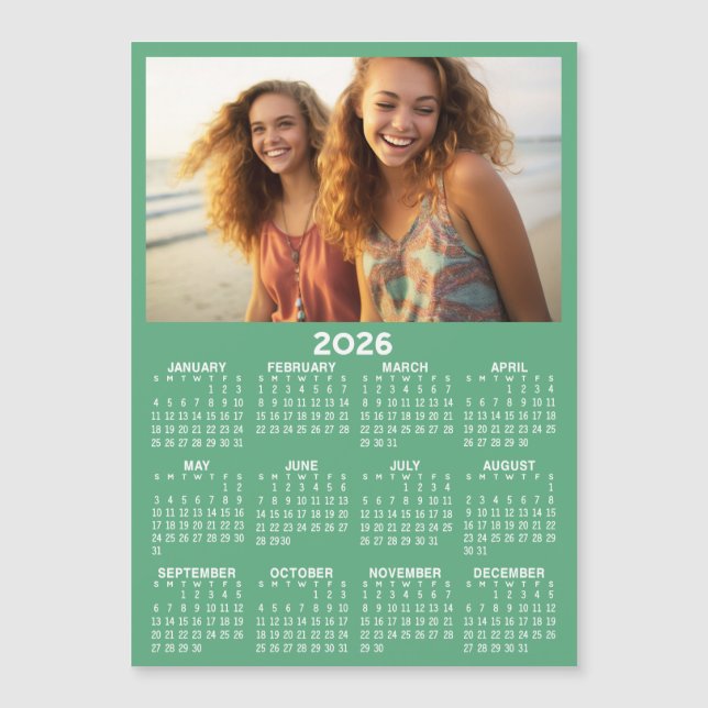 Kalender mit Foto Full Year View Modern Magnet (Vorderseite)