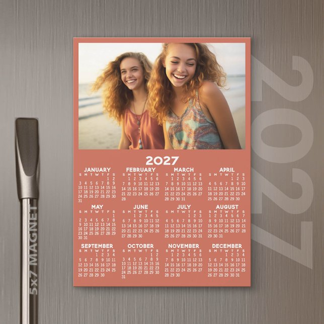 Kalender mit Foto Full Year View Modern Magnet (2027 Calendar)