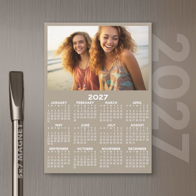 Kalender mit Foto Full Year View Modern Magnet (2027 Calendar)