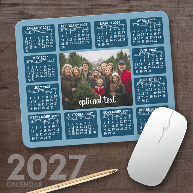 Kalender mit Foto im Zentrum Mousepad (2027 Calendar Mousepad)