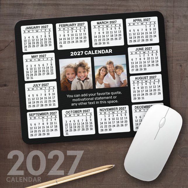 Kalender mit Foto im Zentrum Mousepad (2027 Calendar Mousepad)