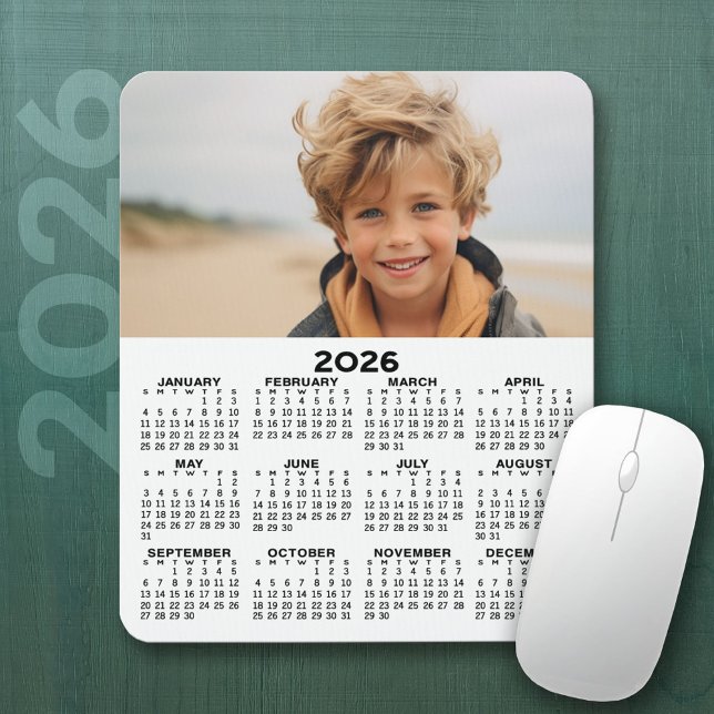 Kalender mit Foto - Vertikale Jahresansicht Mousepad (2026 Calendar Mousepad)
