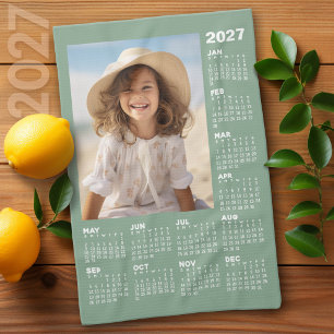 Kalender mit Foto Volljahresansicht Modern Minimal Geschirrtuch