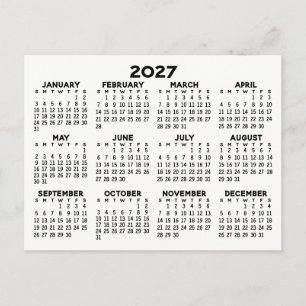 Kalender mit ganzjähriger Ansicht - horizontal Sch Postkarte